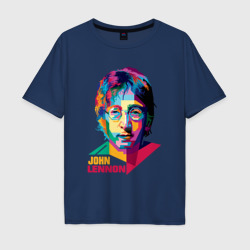 Мужская футболка хлопок Oversize John Lennon картина абстракция