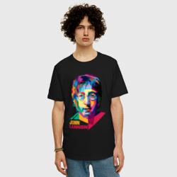 Мужская футболка хлопок Oversize John Lennon картина абстракция - фото 2