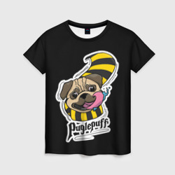 Puglepuff Dogwarts black – Женская футболка 3D с принтом купить со скидкой в -26%