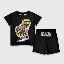 Детский костюм с шортами 3D Puglepuff Dogwarts black