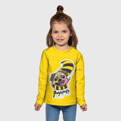 Детский лонгслив 3D Puglepuff Dogwarts yellow - фото 2