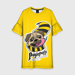 Детское платье 3D Puglepuff Dogwarts yellow