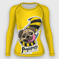 Женский рашгард 3D Puglepuff Dogwarts yellow