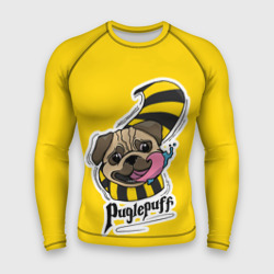 Мужской рашгард 3D Puglepuff Dogwarts yellow