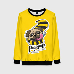 Женский свитшот 3D Puglepuff Dogwarts yellow