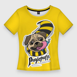 Женская футболка 3D Slim Puglepuff Dogwarts yellow