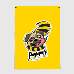 Постер Puglepuff Dogwarts yellow