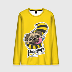 Мужской лонгслив 3D Puglepuff Dogwarts yellow