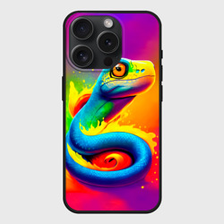 Чехол силиконовый для Apple iPhone 15 Pro матовый Змейка в красках