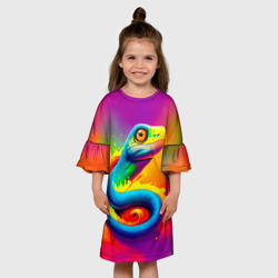 Детское платье 3D Змейка в красках - фото 2