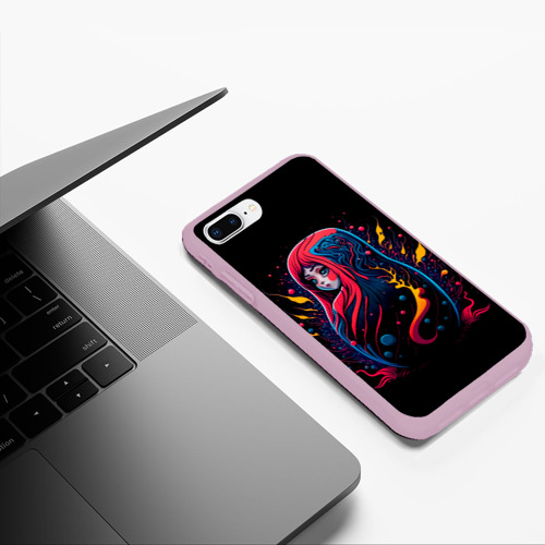 Чехол для iPhone 7Plus/8 Plus матовый Матрешка фэнтези, цвет розовый - фото 5