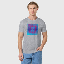 Мужская футболка хлопок Иллюзия в квадрате - фото 2
