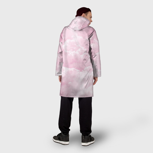 Мужской дождевик 3D Розовые облака деньги, цвет белый - фото 4