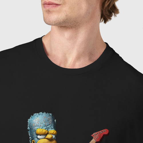 Мужская футболка хлопок Рокер Симпсон, цвет черный - фото 6