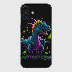 Чехол для iPhone 16 силиконовый с защитой камеры Динозавр фэнтези