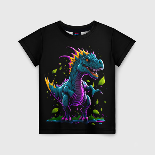 Детская футболка с принтом Динозавр фэнтези, вид спереди №1