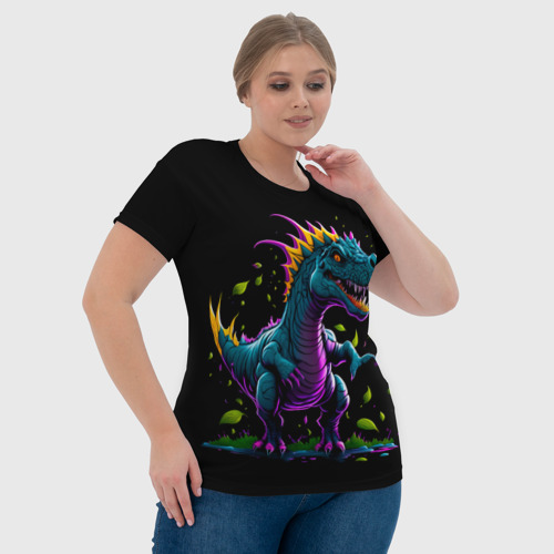 Женская футболка 3D Динозавр фэнтези, цвет 3D печать - фото 6