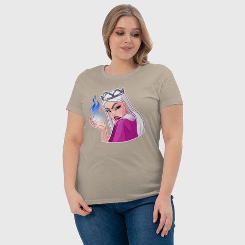 Женская футболка хлопок с принтом Снежная королева разозлилась, фото #4