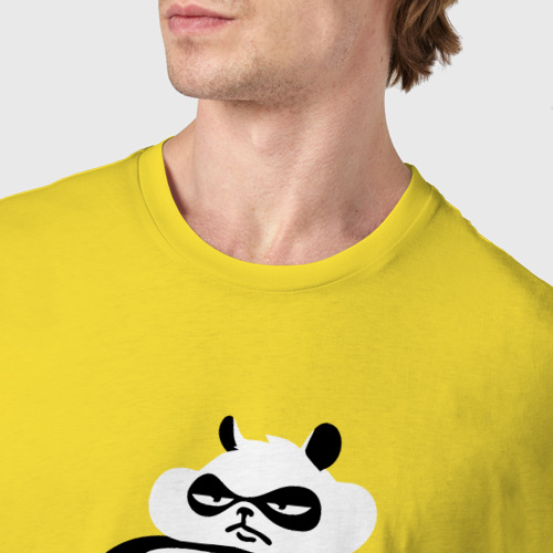 Мужская футболка хлопок Ленивая панда, цвет желтый - фото 6