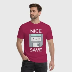 Мужская футболка хлопок Nice save - ретро дискета - фото 2