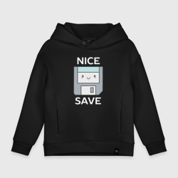 Детское худи Oversize хлопок Nice save - ретро дискета