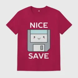 Мужская футболка хлопок Nice save - ретро дискета