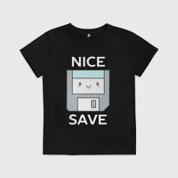 Детская футболка хлопок Nice save - ретро дискета