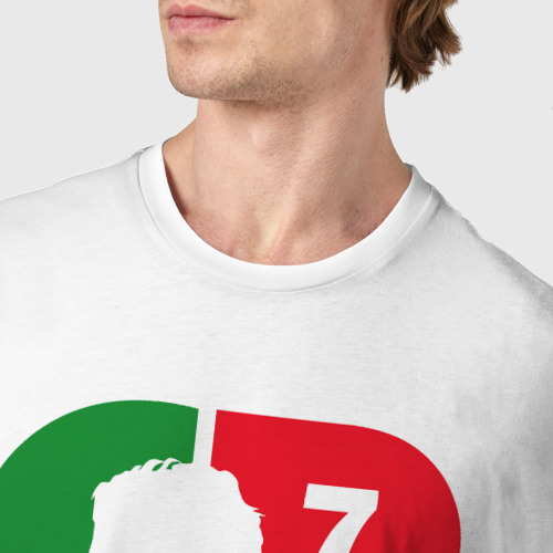 Мужская футболка хлопок Cristiano 7, цвет белый - фото 6