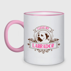 Кружка двухцветная I love my labrador