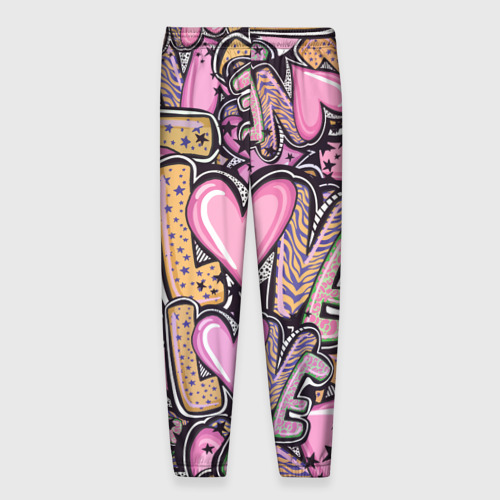 Мужские брюки 3D Паттерн про любовь - графити, цвет 3D печать - фото 2