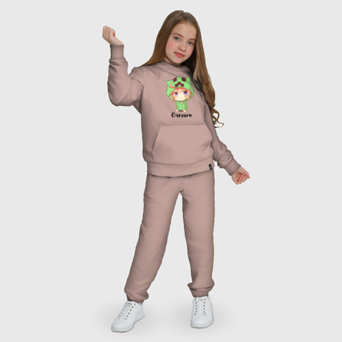 Детский костюм с толстовкой хлопок Оленька - Майнкрафт, цвет пыльно-розовый - фото 6