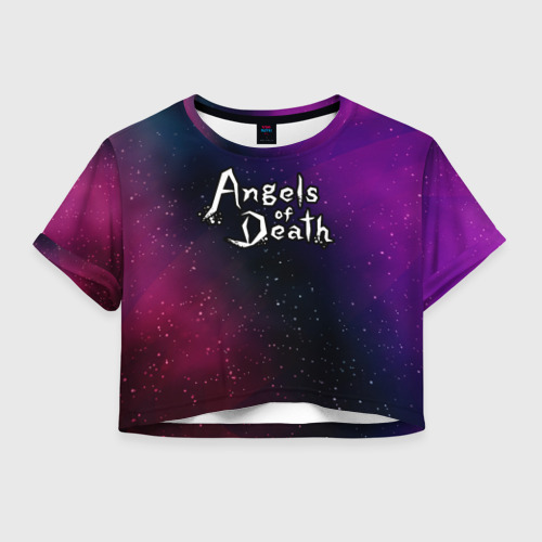 Женская футболка Crop-top 3D Angels of Death gradient space, цвет 3D печать