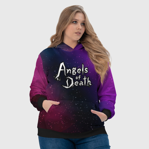 Женская толстовка 3D Angels of Death gradient space, цвет 3D печать - фото 6