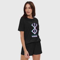Женская пижама с шортиками хлопок Символ Berserk в стиле glitch - фото 2