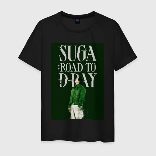 Мужская футболка хлопок Suga Road to d day, цвет черный