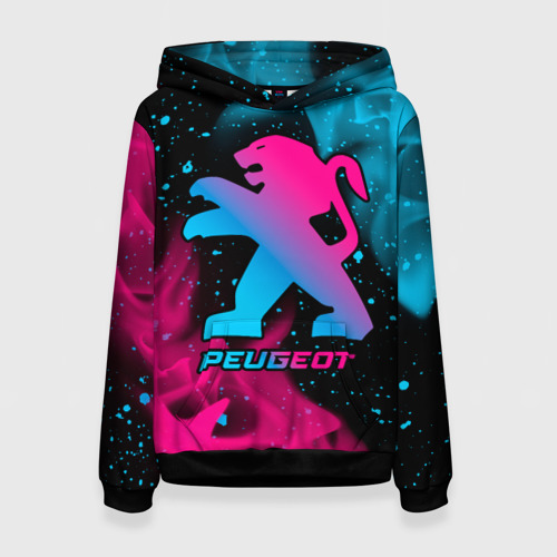 Женская толстовка 3D Peugeot - neon gradient, цвет 3D печать