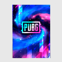 Постер PUBG неоновый космос