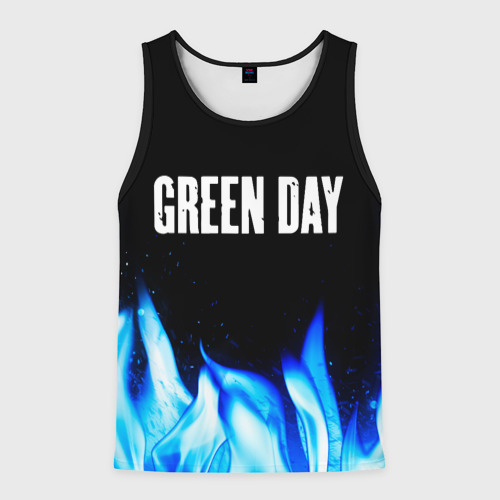 Мужская майка 3D Green Day blue fire, цвет 3D печать