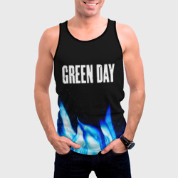 Мужская майка 3D Green Day blue fire - фото 2