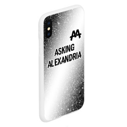 Чехол для iPhone XS Max матовый Asking Alexandria glitch на светлом фоне: символ сверху - фото 2