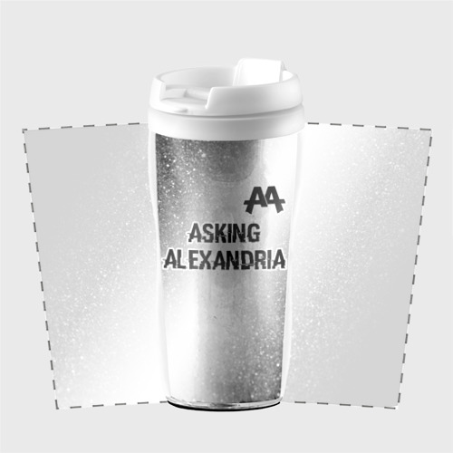 Термокружка-непроливайка Asking Alexandria glitch на светлом фоне: символ сверху - фото 2