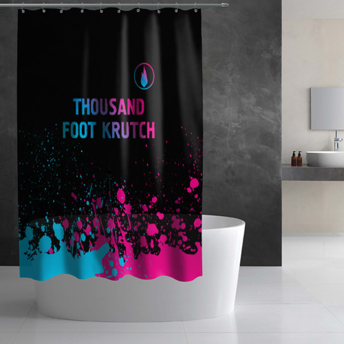Штора 3D для ванной Thousand Foot Krutch - neon gradient: символ сверху - фото 2