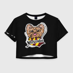 Женская футболка Crop-top 3D Yorkindor Dogwarts black