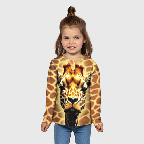 Детский лонгслив 3D Жирафа, цвет 3D печать - фото 5
