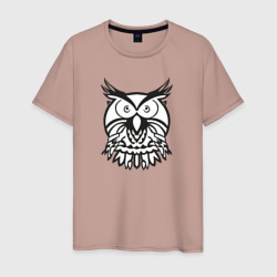 Мужская футболка хлопок Логотип круглой совы