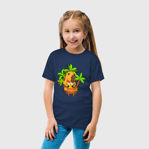 Детская футболка хлопок с принтом Сapybara programmer's zone, вид сбоку #3