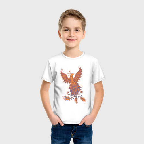 Детская футболка хлопок Жар птица, цвет белый - фото 3