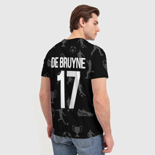 Мужская футболка 3D Кевин де Брейне на фоне футбола, цвет 3D печать - фото 4
