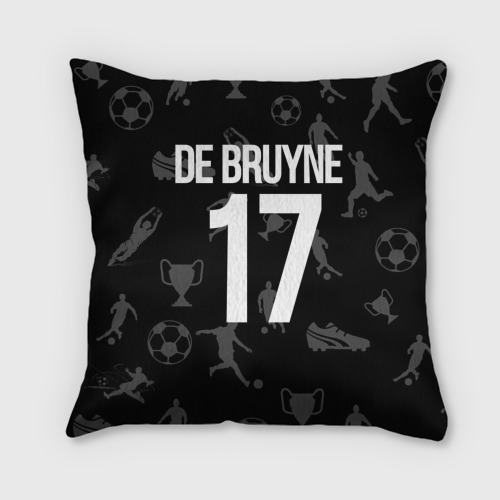 Подушка 3D Кевин де Брейне на фоне футбола - фото 2