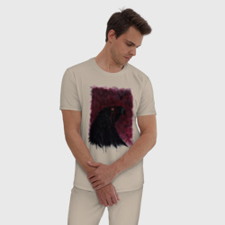 Мужская пижама хлопок Орёл с шрамом на красном фоне - фото 2